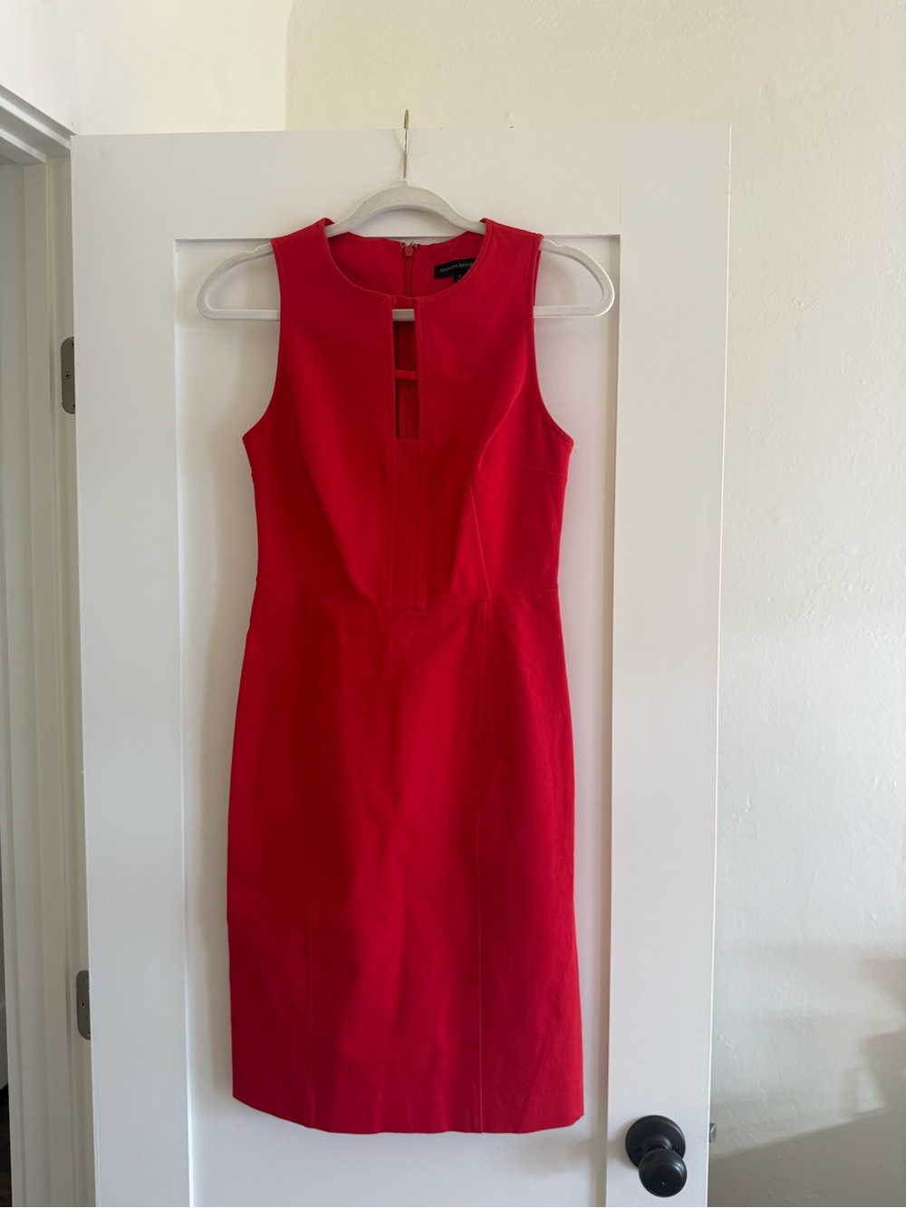 Banana Republic Red Keyhole Sheath Dress